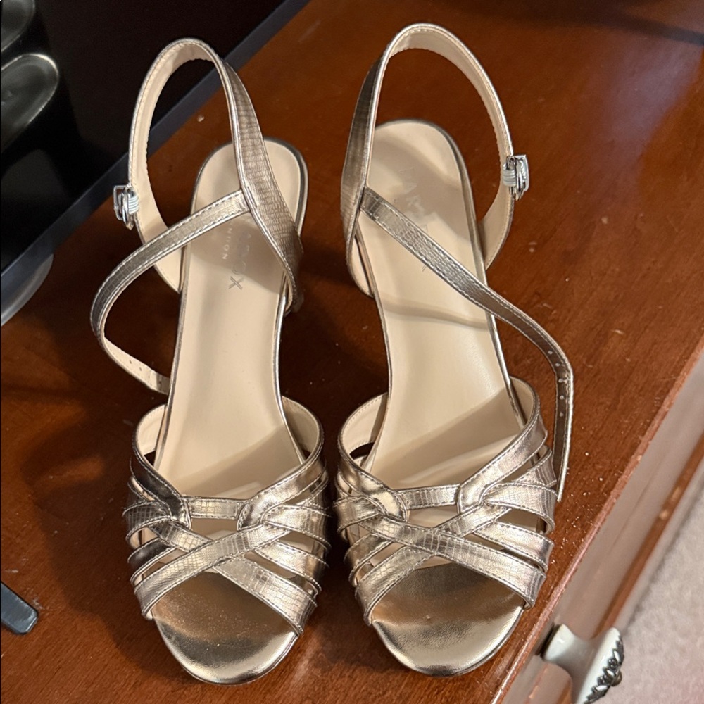 Paradox London Pink Gold Strappy Sandals
